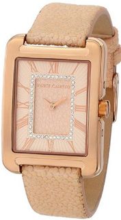 Vince Camuto VC/5034RGLP Rose Gold-Tone and Pink Leather Swarovski Crystal-Accented