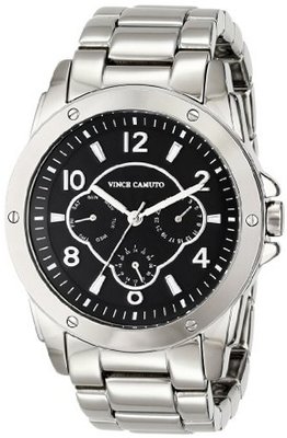 Vince Camuto VC/5043BKSV Black Multi-Function Dial Silver-Tone Bracelet