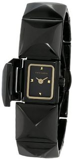 Vince Camuto VC/5059BKBK Black Ion-Plated Pyramid Covered Dial Bracelet