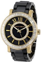 Vince Camuto VC/5112BKGB Gold-Tone Black Ceramic Swarovski Elements Bracelet