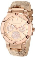 Vince Camuto VC/5124RGGD Rose Gold-Tone Snakeskin Pattern Leather Strap Swarovski Elements