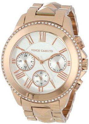 Vince Camuto VC/5156SVRG Swarovski Crystal Accented Rose Gold-Tone Pyramid Bracelet