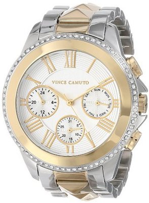 Vince Camuto VC/5157SVTT Swarovski Crystal Accented Two-Tone Pyramid Bracelet