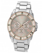 Vince Camuto VC/5159GYRT Swarovski Crystal Accented Multi-Function Silver-Tone Bracelet