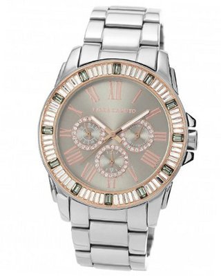 Vince Camuto VC/5159GYRT Swarovski Crystal Accented Multi-Function Silver-Tone Bracelet