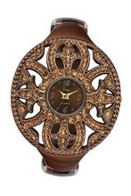 Viva Brown Crystal Hinge Bangle