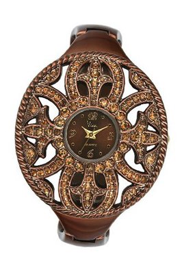 Viva Brown Crystal Hinge Bangle