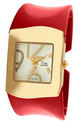 Viva Silver-Tone Red Cuff #V2615RD