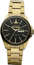 Vivienne Westwood Camden Lock Quartz with Black Dial Analogue Display and Gold Stainless Steel Bracelet VV063GD