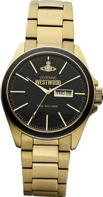 Vivienne Westwood Camden Lock Quartz with Black Dial Analogue Display and Gold Stainless Steel Bracelet VV063GD