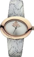 Vivienne Westwood Ellipse II Quartz with Silver Dial Analogue Display and Grey Leather Strap VV014SLGY
