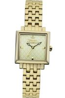 Vivienne Westwood Exhibitor Quartz with Beige Dial Analogue Display and Gold Stainless Steel Bracelet VV087GDGD