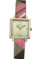 Vivienne Westwood Exhibitor Quartz with Gold Dial Analogue Display and Multicolour Leather Strap VV087GDBR