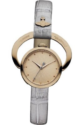 Vivienne Westwood Horseshoe Quartz with Rose Gold Dial Analogue Display and Grey Leather Strap VV082RSGY
