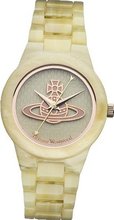 Vivienne Westwood Kew Quartz with Beige Dial Analogue Display and Beige Resin Bracelet VV075CMCM