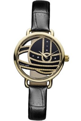 Vivienne Westwood Ladbroke II Quartz with Black Dial Analogue Display and Black Leather Strap VV076GDBK