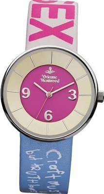 Vivienne Westwood Spirit II Quartz with Multicolour Dial Analogue Display and Multicolour Leather Strap VV020PKLBL