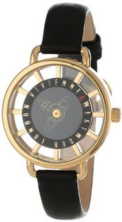 Vivienne Westwood VV055BKBK Tate Swiss Quartz Black Leather Strap