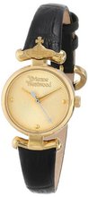 Vivienne Westwood VV090GDBK "Maida" Gold-Tone and Black Leather