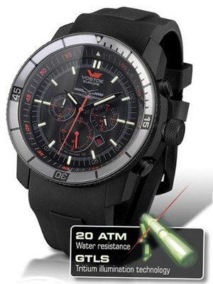 Vostok-Europe Ekranoplan Caspian Sea Monster Tritium Tube Chronograph 5464136