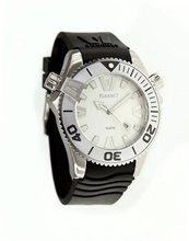 H2O Gent with Black Rubber Band and White Dial