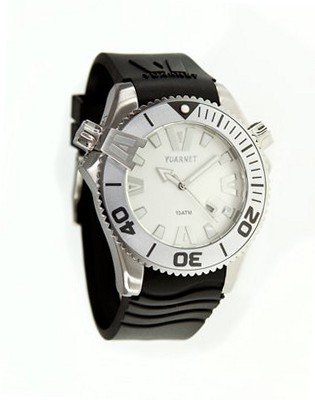 H2O Gent with Black Rubber Band and White Dial