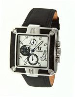Snowest Square with Black Band and White Dial