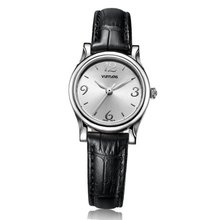 Vufflens V028.330.1 Amber Collection Black Leather White Dial Quartz