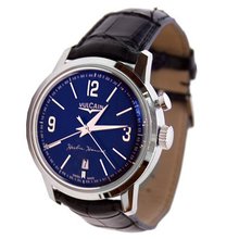 Vulcain 50s Presidents 160151-301L-BK 42mm Automatic Stainless Steel Case Black Leather Anti-Reflective Sapphire