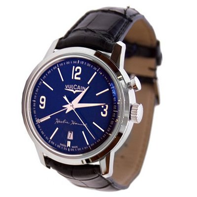 Vulcain 50s Presidents 160151-301L-BK 42mm Automatic Stainless Steel Case Black Leather Anti-Reflective Sapphire