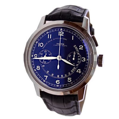 Vulcain 50s Presidents 570157-315 42mm Automatic Stainless Steel Case Black Leather Anti-Reflective Sapphire