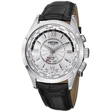 Vulcain Aviator GMT Silver Dial Mechanical Alarm 100108.141LF