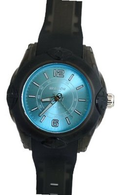 Waooh - MIAMI 44 Black Wristband with Color Dial Turquoise