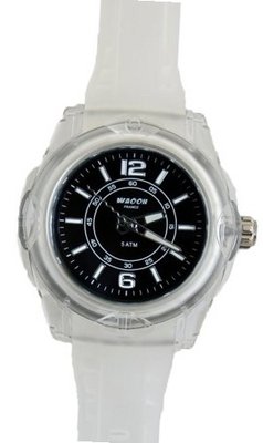 Waooh - MIAMI 44 White Wristband with Color Dial Black
