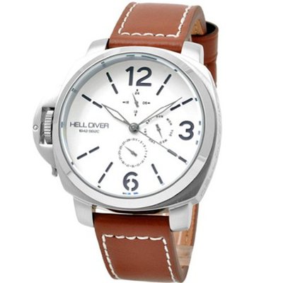 [ HELL DIVER ] NEW Brown Stainless-Steel White SB2C-3001SIL