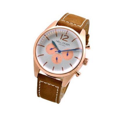 [ HELL DIVER ] NEW Natural Leather Band Brown_White Dial SB2C-2001SILRG