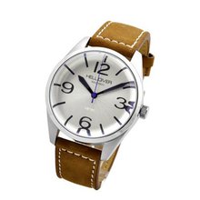 [ HELL DIVER ] NEW Natural Leather Band Brown_White Dial SB2C-2002SIL