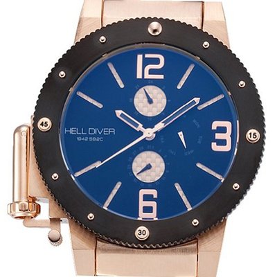 [ HELL DIVER ] NEW Rose Gold Stainless-Steel Blue SB2C-1002MRGBK