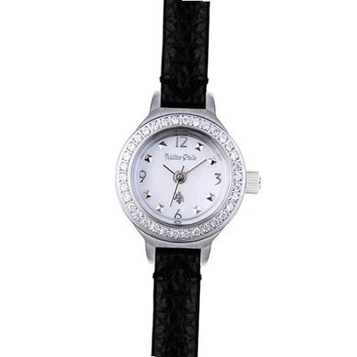 [ MILTON STELLE ] NEW Leather Strap Black Band_White Dial MS104-S