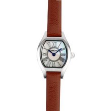[ MILTON STELLE ] NEW Leather Strap Brown Strap_White Dial MS083S