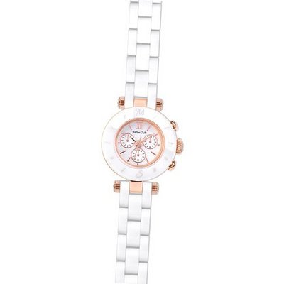 [ MILTON STELLE ] NEW Stainless-Steel White Ceramic_White Dial MS101R