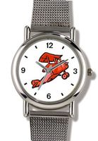 uWatchBuddy Triplane - WATCHBUDDY® ELITE Chrome-Plated Metal Alloy with Metal Mesh Strap-Size-Large ( Size or Jumbo Size ) 