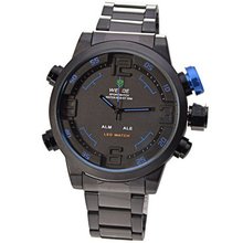Mudder WEIDE Army Military LED Date Week Alarm Sports Quartz Wrist Blue Button (Original Box + Cloth))