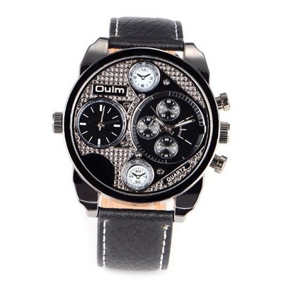 Shining Luxus Boys Black Army Style Analogue Sport Quartz Wrist + Gift Box