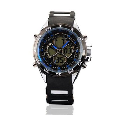 Weide Digital-Analogue Blue Letters Chronograph Rubber Band Quartz WH1103-R