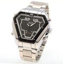 WEIDE Dual Time Zone Analog Digital LED Date Alarm  Sport Wrist WE112