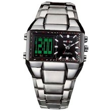 Weide Dual Time Zone Stainless Steel Swiss Quartz