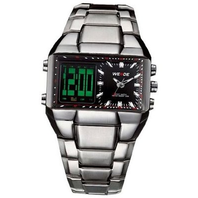 Weide Dual Time Zone Stainless Steel Swiss Quartz
