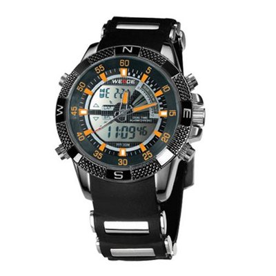Weide Orange Hand Dual Time Alarm Sports Wrist WH1104-RO