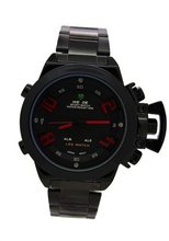 Weide Red Hands Dual Display Black Stainless Steel LED es